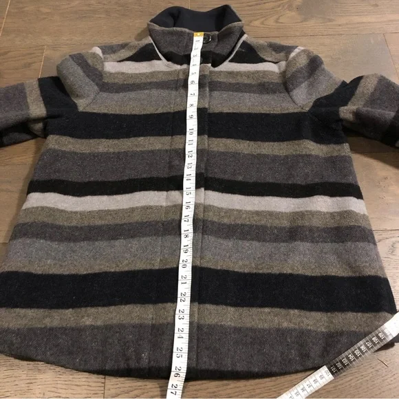 PrAna Women’s Wool Blend Lily Striped Jacket. Sz Medium Coal. Gently Worn - Picture 6 of 16